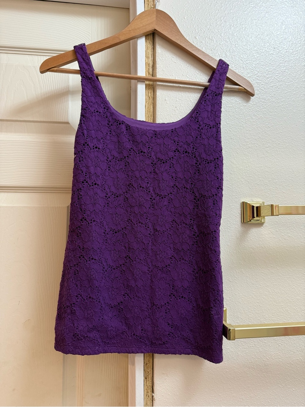 White House Black Market Purple Lace Camisole